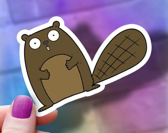 Cute Beaver Sticker | Laptop, Water Bottle Decal