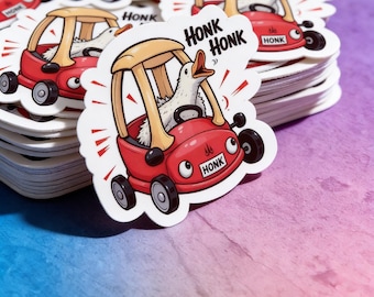 Silly Goose Sticker: "Honk! Honk!" Road Rage Vinyl Decal (Dishwasher Safe)