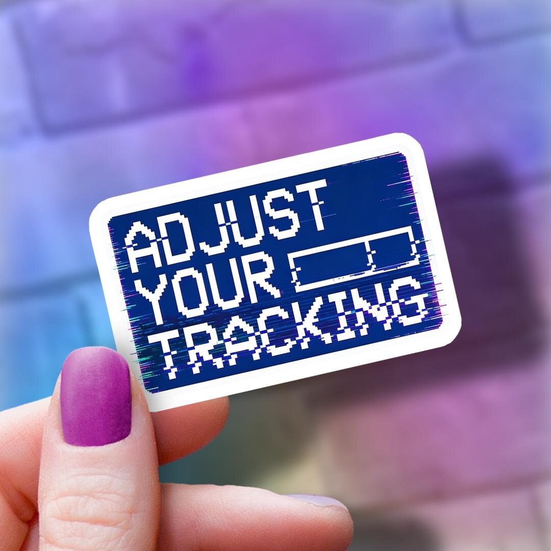 Vhs Tracking Sticker Adjust Your Tracking Sticker: Blue Screen VHS Glitch Vinyl Decal, Retro ...