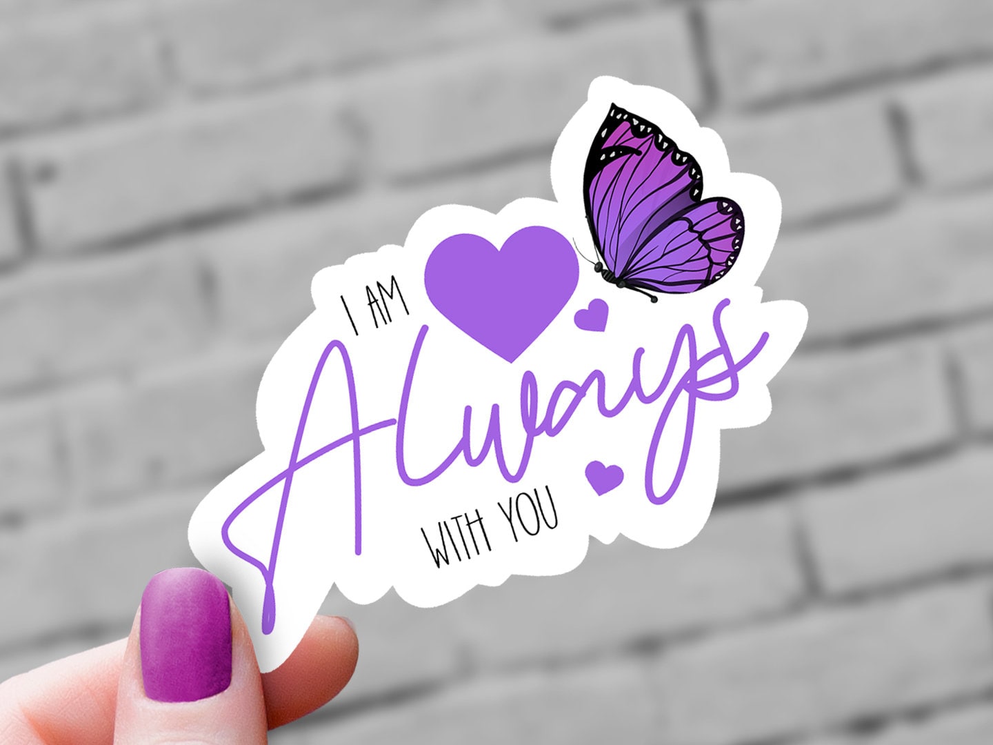 "I Purple You" Bumper Sticker / Vinyl Decal - 5 Inches, Waterproof, Made In USA - View #4
