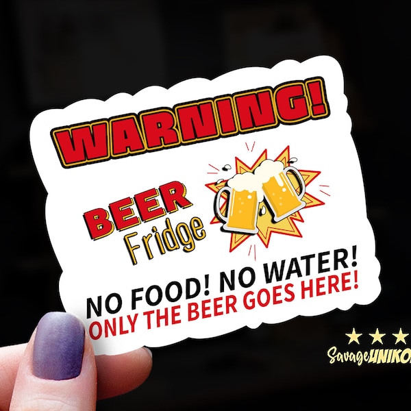 Funny Warning Beer Fridge Sticker | Man Cave Decor | Beer Lover Gift | Funny Fridge Decal