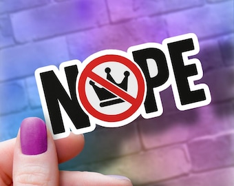No Kings Vinyl Sticker: Anti Monarchy Decal, Political Protest Art