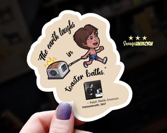 Ralph Waldo Emerson Toaster Bath Waterproof Vinyl Sticker