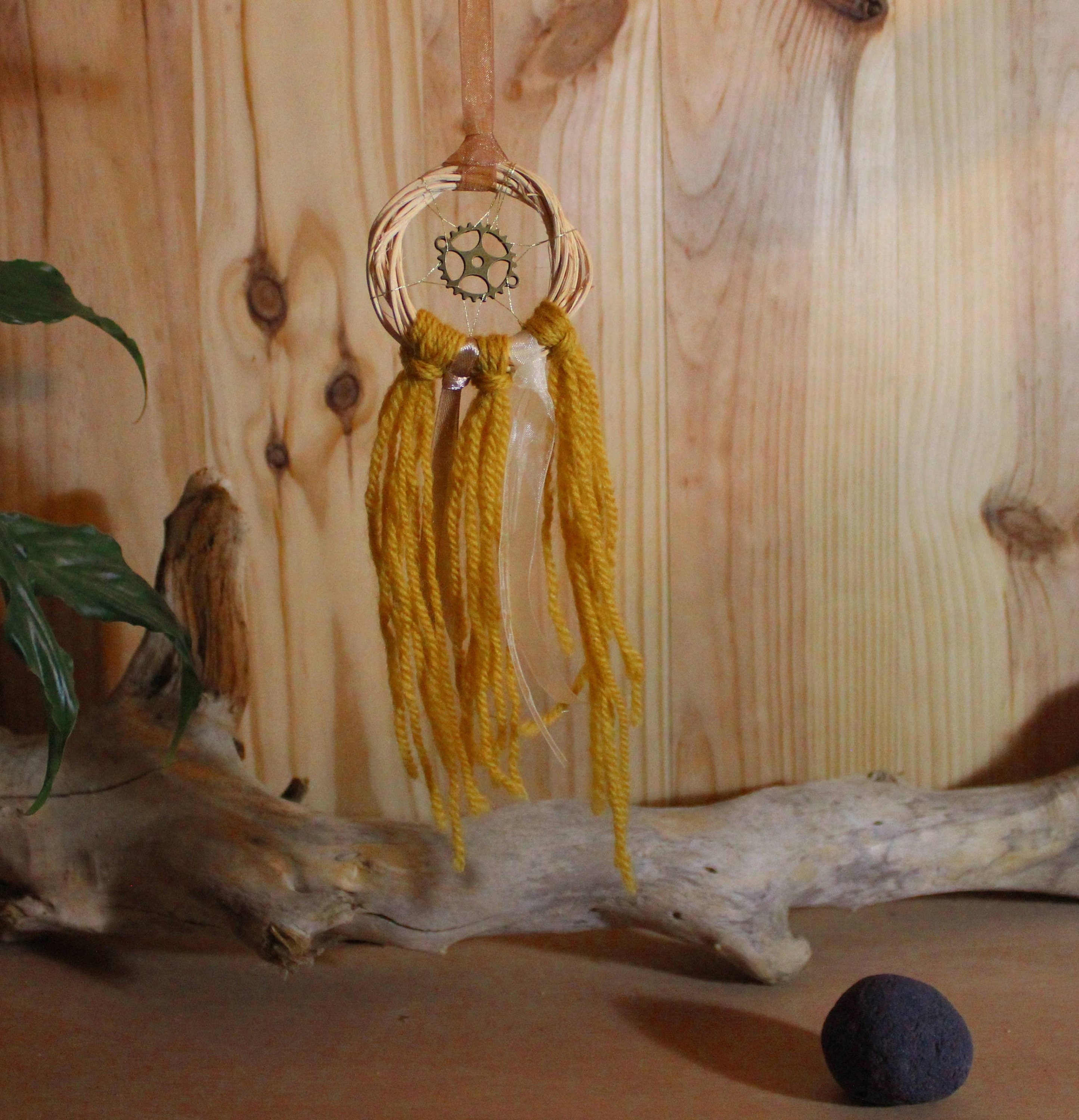 Attrape Rêves Rotin et Laine, Décoration Intérieure