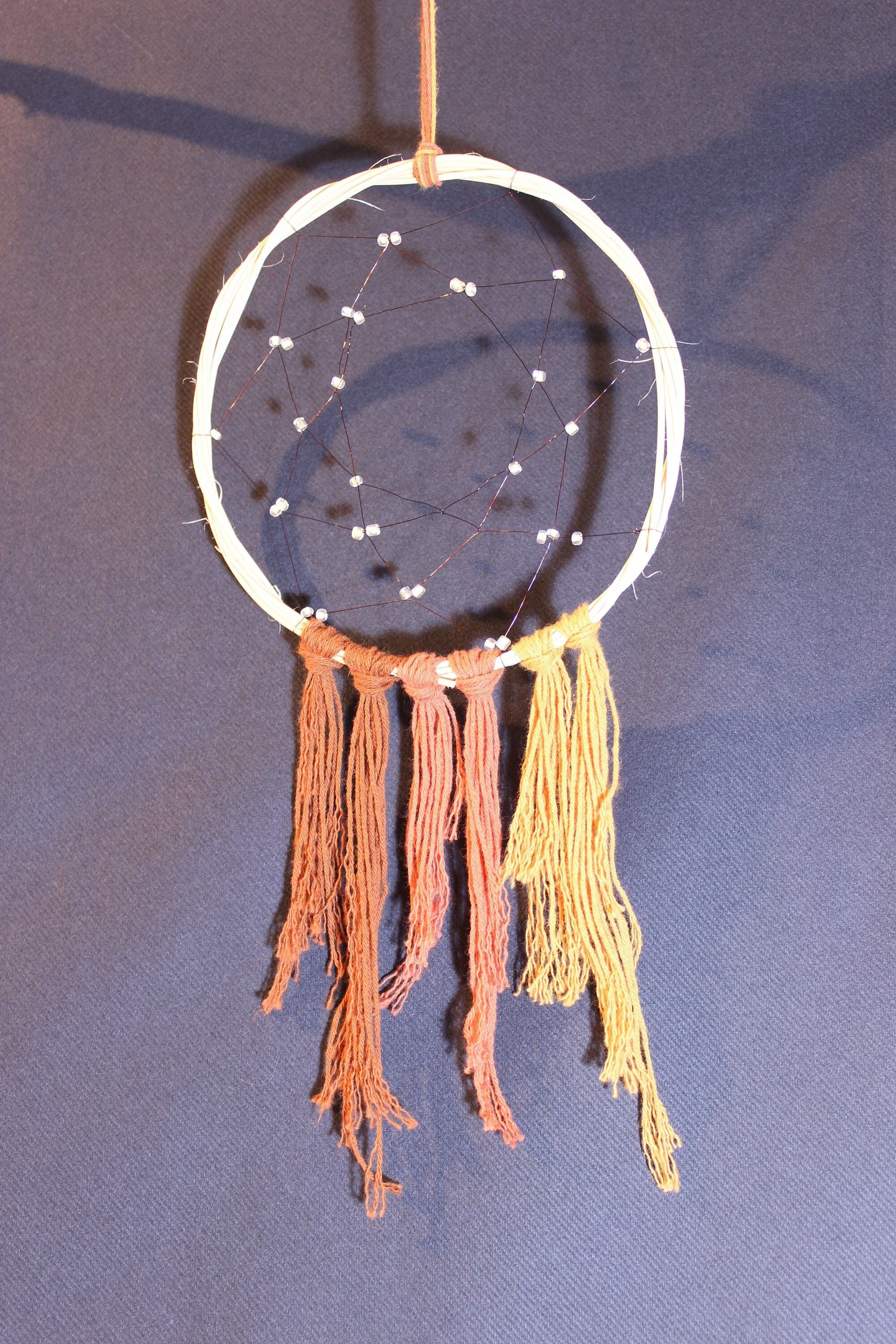 Attrape Rêve Rotin et Coton 16 cm de Diamètre