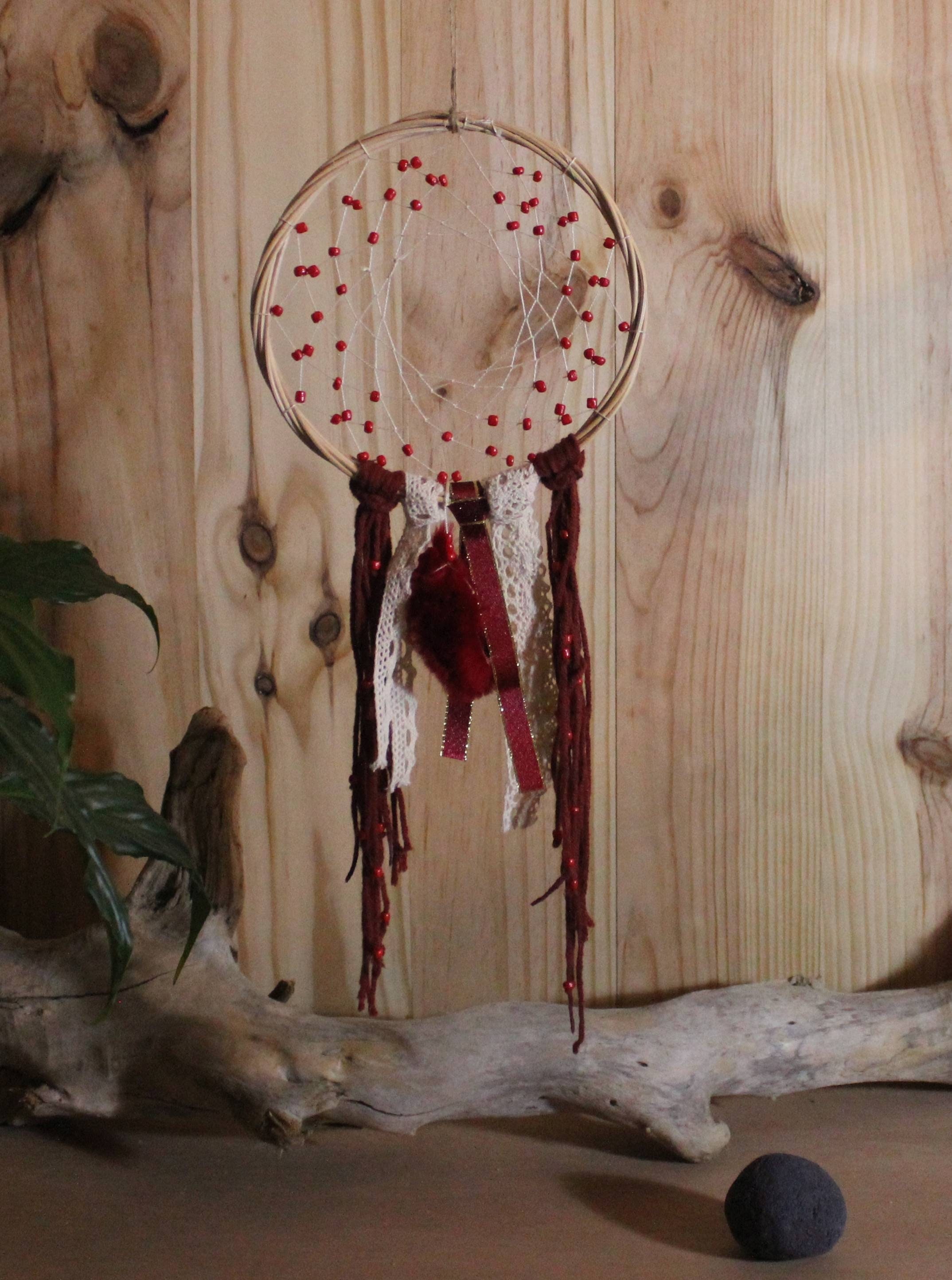 Attrapes Rêves Rotin, Laine et Dentelle