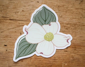 Pink Dogwood Flower Sticker | Weatherproof Vinyl Decal