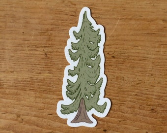 Pine Tree Vinyl Sticker | Weatherproof Water Bottle Decal
