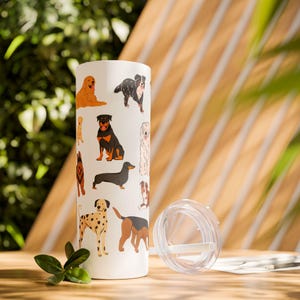 Vaso con estampado de perro, vaso con perros, regalos para dueños de perros, botella de agua para amantes de los perros, taza para perros lindos, vaso con razas de perros