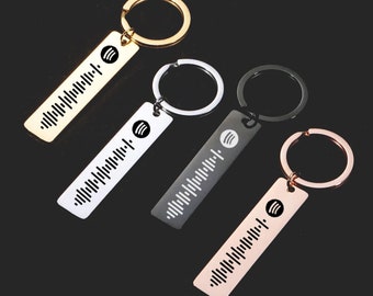 Spotify Keychain, Scannable Spotify Code, Personalized Music Keychains, Custom Engraved Scannable Spotify Code, Song Keychain, Gifts