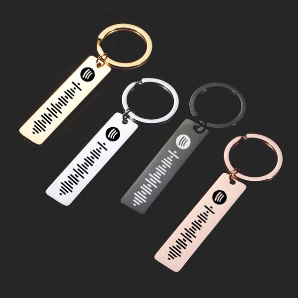 Spotify Keychain, Scannable Spotify Code, Personalized Music Keychains, Custom Engraved Scannable Spotify Code, Song Keychain, Gifts