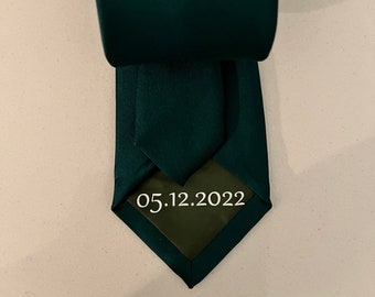 Forest Green Personalised Men's Tie Gift Fathers Day Birthday Anniversary Christmas Groomsmen Teacher Thank-you Congratulations Necktie