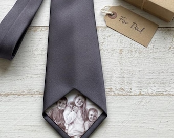 Personalised Photo Tie, Available In 30+ Colours, Gift for Dad, Grandad, Father's Day