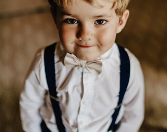 Navy Braces and Choice of Bow Tie Wedding Page Boy Child's First Birthday Photoshoot