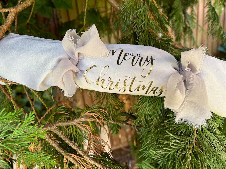 Personalised Traditional Fabric Christmas Crackers Sustainable Reusable Crackers image 7