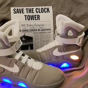 Back To The Future Air Mag Shoes with Glow Straps Prop Costume image 1