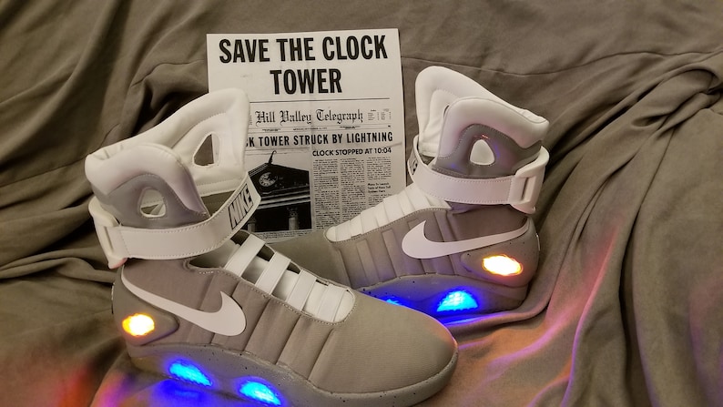 Back To The Future Air Mag Shoes with Glow Straps Prop Costume image 1