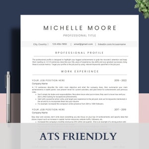 ATS Resume Template for Google Docs & MS Word, 3 Page ATS cv, Instant Download resume, Minimalist Resume, Professional cv Template