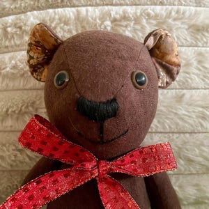Handmade Brown Suede Teddy Bear, OOAK, Traditional Teddy
