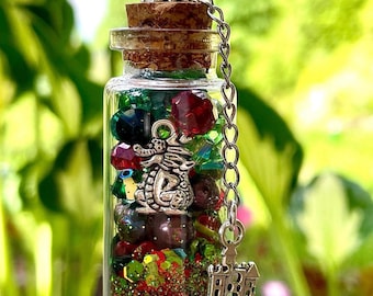 Sparkly Wish Bottles, Witch Potions, Fairy Trinkets, Home Decor, Myth and Magic, Sorcery, Lucky Charm Bottles, Ornaments.