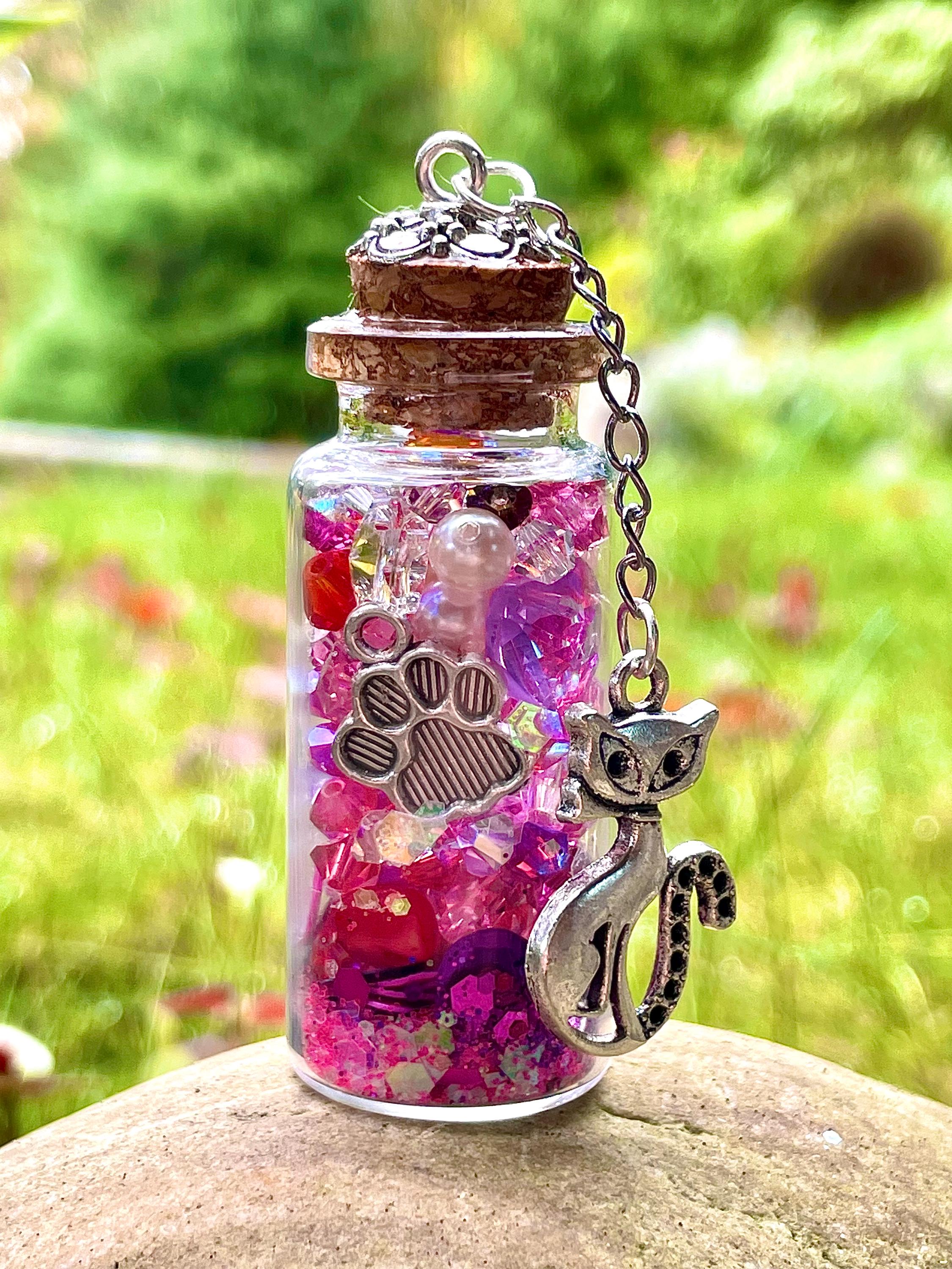 Sparkly Wish Bottles, Witch Potions, Fairy Trinkets, Home Decor, Myth and Magic, Sorcery, Lucky Charm Bottles, Ornaments.