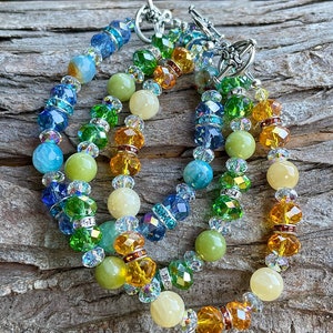 Sparkly Gemstone, Swarovski & Chinese Crystal Bracelets, Crystal Bracelets, Boho Chic Bracelets.