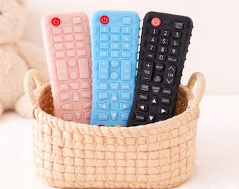 Silicone Baby Remote Teether | TV Remote Teething Toy | BPA-Free | 2 Pack Gift Set, Funny Baby Shower Gift, Humor Gag Gifts