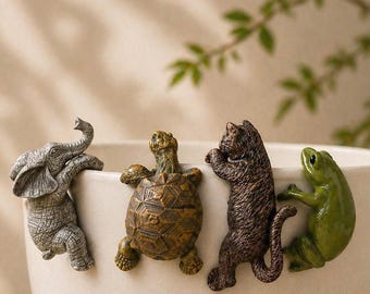Hanging Animal Plant Hanger Decor, Frog, Cat, Turtle, Elephant Pot Clip Accessories