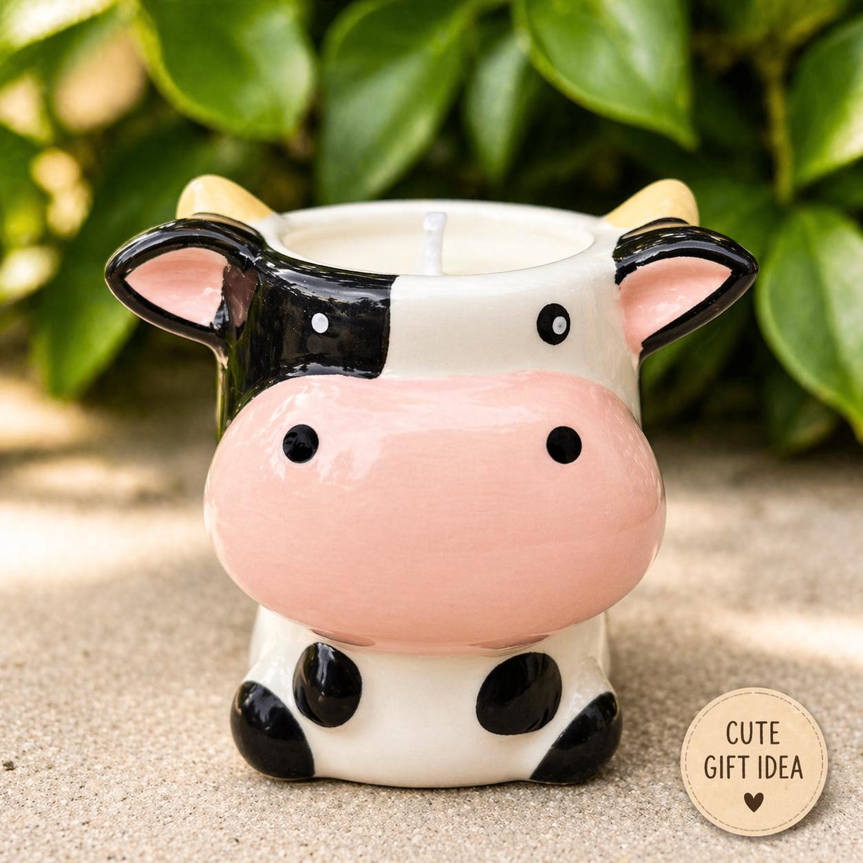 Gift Sapi Ceramic Cow Jar Candle – Soy Wax, Cute Farm Animal Decor, Cute Gift for ...