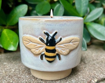 Bumble Bee Candle, Mini Soy Wax Candles | Home Decor, Office & Desk, Bathroom Candle | Cute Reusable Succulent Plant Pot