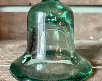 Vintage Aqua Glass Cloche/Miniature/Glass Bell