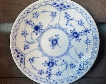 Vintage Royal Copenhagen Blue Fluted Half Lace Saucer 5 1/4”