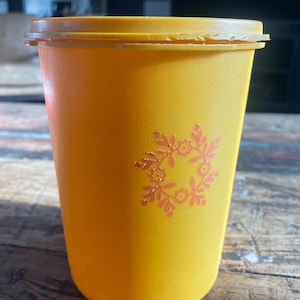 Vintage Yellow Tupperware Canister