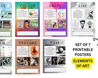 The Elements of Art Note Pack - Summarises Each Element in a Visually exciting way, with a text definition accompanying. Ideal for teachers.