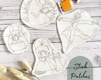 Stick Patches Anime Autumn Embroidery Template, SticknStitch, Embroidery Template for Sticking