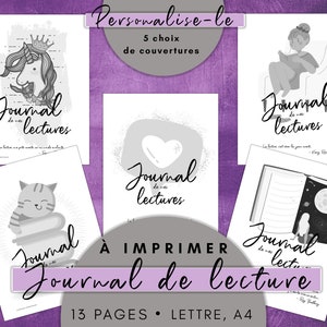 Journal de lezing à imprimer (Craie) noir et blanc - Carnet de lezing