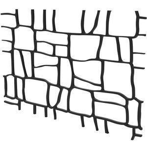 Può includere: Stencil bianco e nero per creare un motivo a muro di pietra. Lo stencil è realizzato in materiale flessibile e presenta un motivo ripetitivo di forme irregolari.