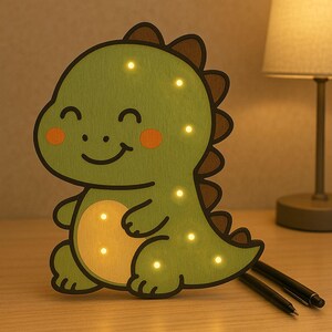 Night light in the form of &quot;Dinosaur&quot; - Multilayer drawing in dxf format | Digital file night light | Night light for children