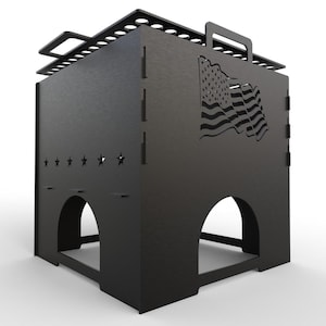 Fire pit &quot;USA&quot;, DXF drawing for laser machine. America | Portable fire | Barbecue | Grill | Mangal | Oven | Fire bowl