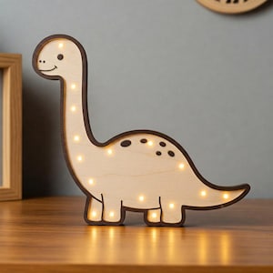 Night light in the form of &quot;diplodocus dinosaur&quot; - Multilayer drawing in dxf format | Digital file night light | Night light for children