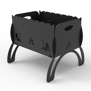 Barbecue Grill with Devils Design: Laser Cut DXF File (3.5mm Steel Thickness)