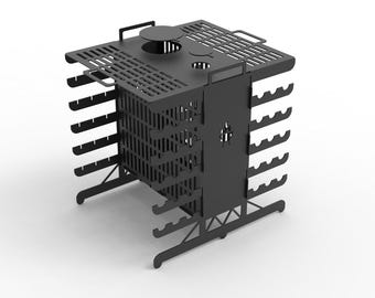 Griglia verticale con foro per la cottura - Disegno DXF / Cottura sana dello shashlik / Braciere per 30 spiedini