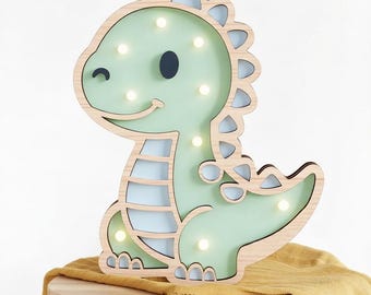 Dinosaur Night Light DXF Laser Cut File, Multilayer Dino Lamp SVG, 3D Wooden Nursery Decor, Digital Download for Glowforge and CNC