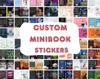 Handmade Custom Mini Book Stickers, Miniature Book Stickers with Spine, Front and Back Covers, Bookish, Booktok, Libraries, Book Lover Gift