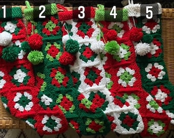Handcrafted Granny Square Christmas Stockings