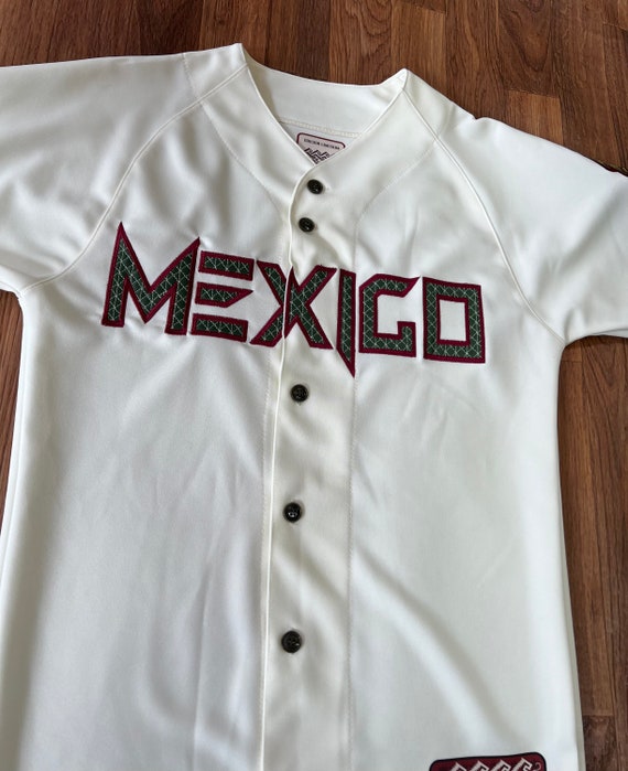 BuenaMadera1978 Mexico Baseball White Jersey Aztecas 2023 - Casaca de Mexico Excellente Calidad - Great Quality and Free Sticker Included!