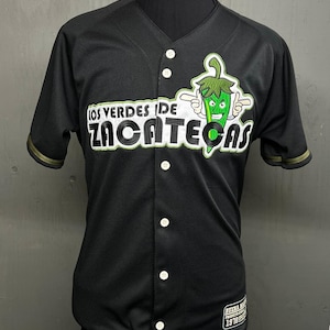 Los Chiles verdes de Zacatecas, nueva camiseta de béisbol de Zacatecas, Casaca de Zacatecas, bordado blanco de Chiles Zacatecas México ¡Envío gratis!
