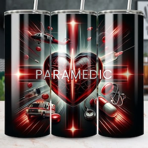 Paramedic Seamless Tumbler Wrap 20 Oz Skinny Sublimation Design, Digital Download for Emergency Medical Services, EMT Gift Wrap