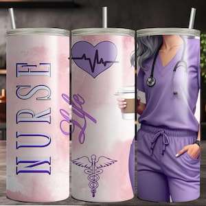 Nurse Life 20 oz Skinny Sublimation Design Tumbler Wrap, Tumbler Png, Instant Digital Download, Nursing Appreciation Tumbler Wrap