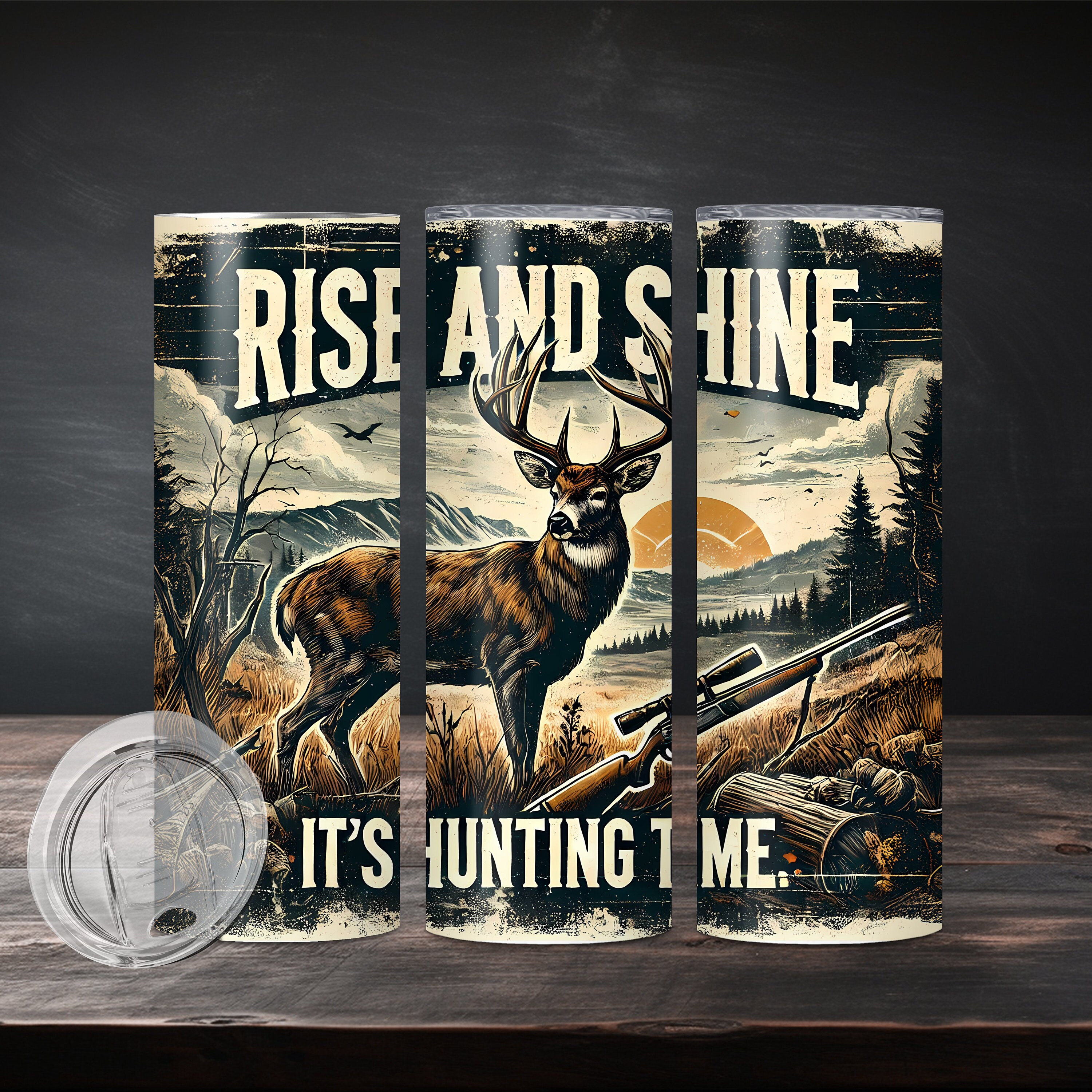 Deer Hunting 20 Oz Skinny Tumbler Sublimation Design, Straight/tapered ...